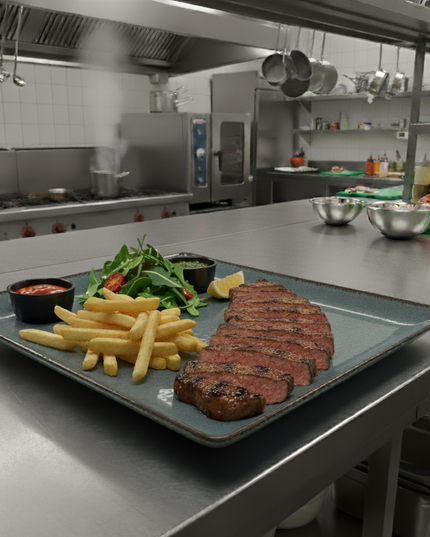 PLATO SERVICIO RECTANGULAR 30 X 22 PAERL AZUL