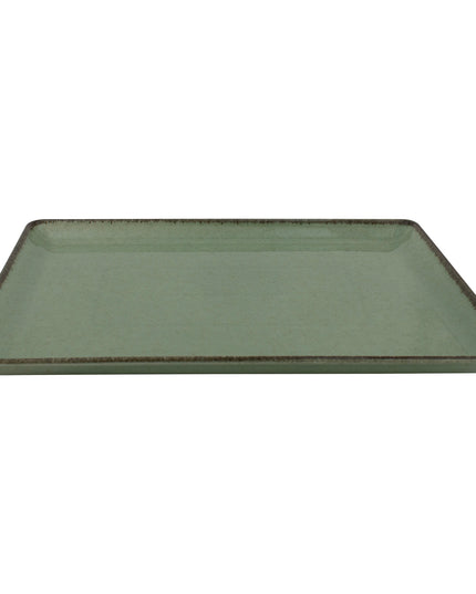 PLATO SERVICIO RECTANGULAR 30 X 22 CMS PAERL VERDE