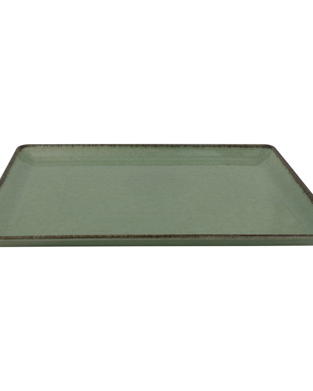 PLATO SERVICIO RECTANGULAR 30 X 22 CMS PAERL VERDE