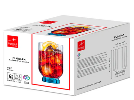 JGO 4 VASOS DOF AZULES FLORIAN