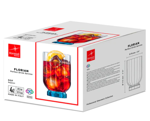 JGO 4 VASOS DOF AZULES FLORIAN