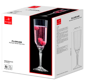 JGO DE 6 COPAS FLAUTA FLORIAN