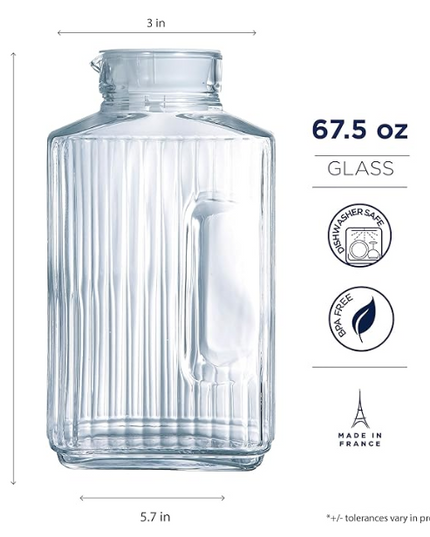 JARRA 1.7 LT QUADRO CON TAPA BLANCA